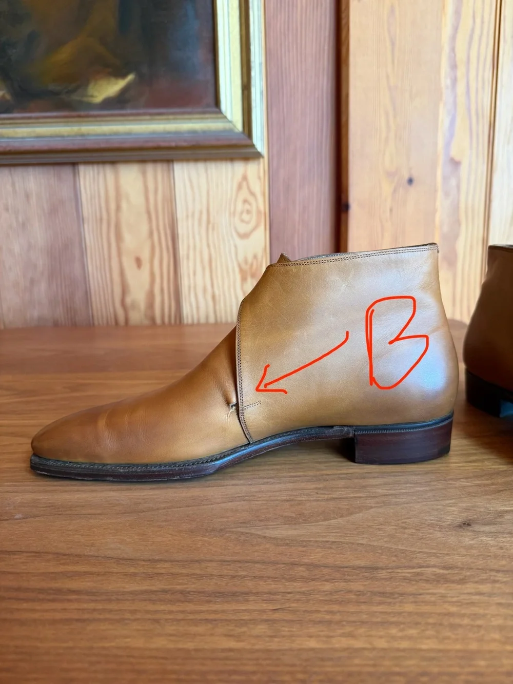 Ralph Lauren Purple Label Tan Leather Chukka Boots with Buckle